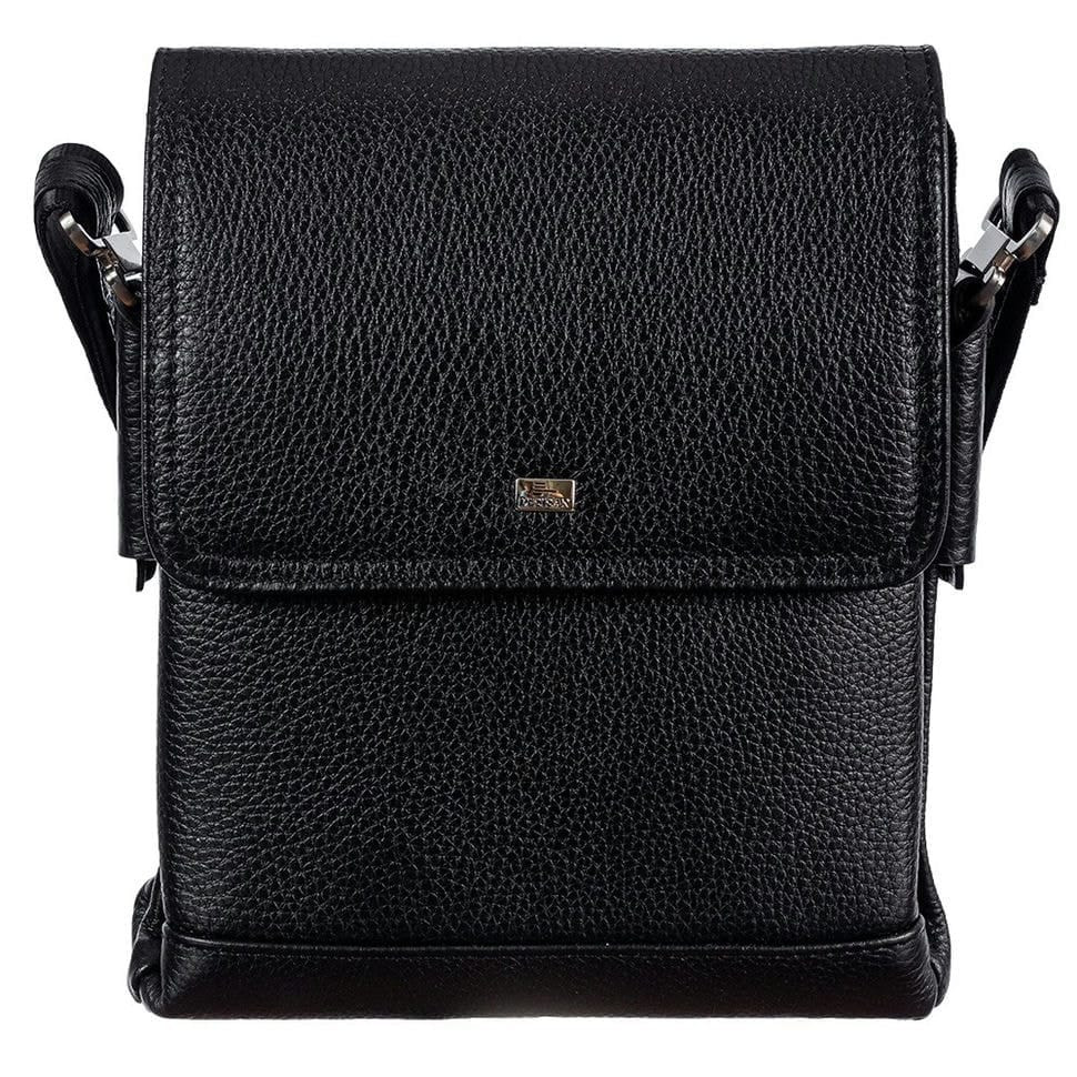 Барсетка м'яка шкіряна DESISAN 1354-01 чорний флотар