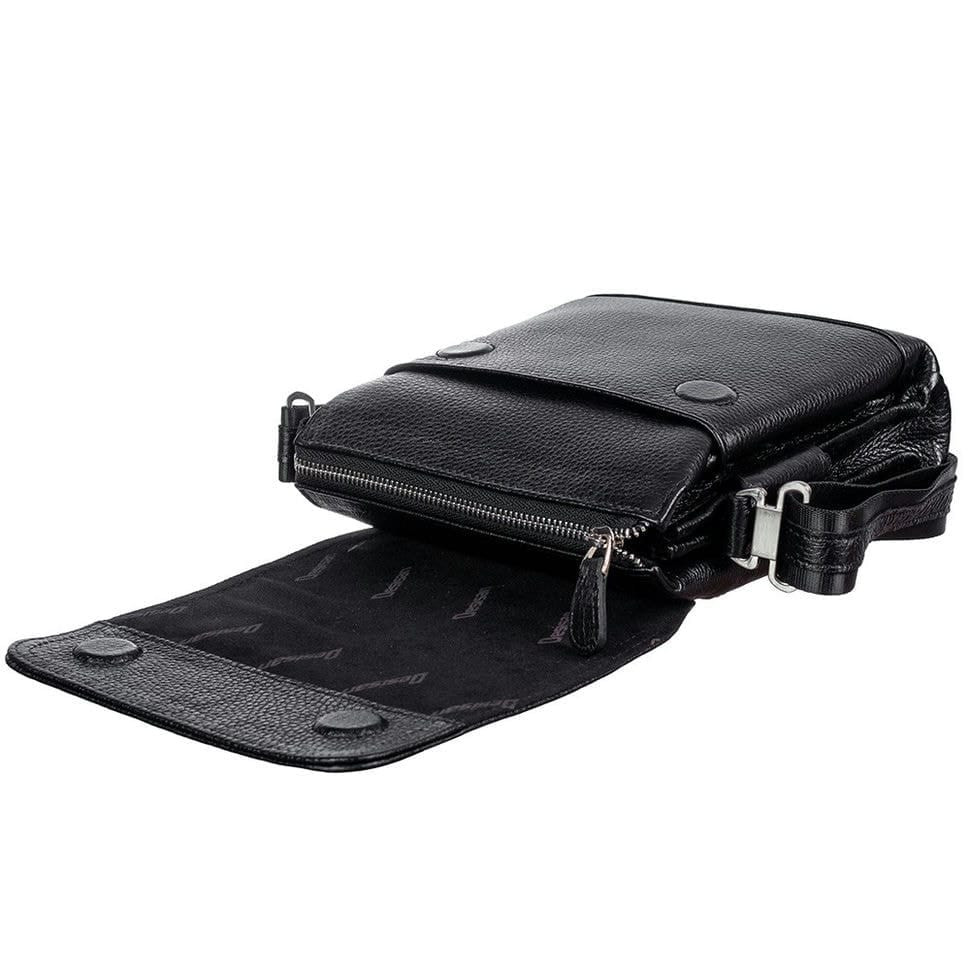 Барсетка м'яка шкіряна DESISAN 1354-01 чорний флотар