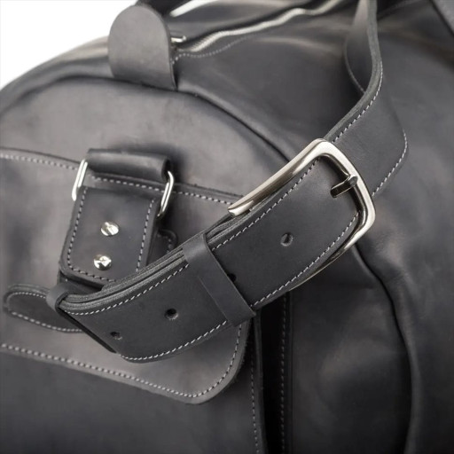 Сумка дорожня Grande Pelle з натуральної шкіри, чорна 760110