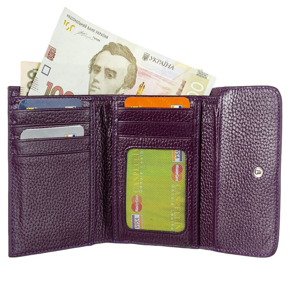Гаманець жіночий шкіряний CANPEL 717-95 фіолетовий флотар