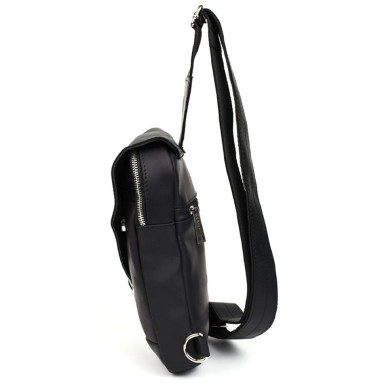 Backpack leather sling on one shoulder RA-6403-4lx TARWA black crazy horse