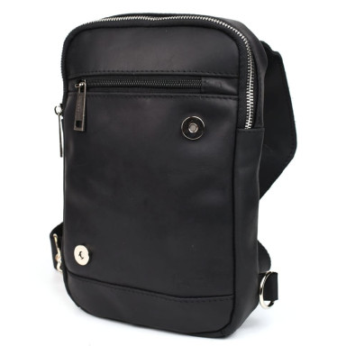 Backpack leather sling on one shoulder RA-6403-4lx TARWA black crazy horse