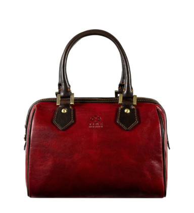 Womens Leather Barrel Bag - Little Dorrit - Red color -  Time Resistance 5243201