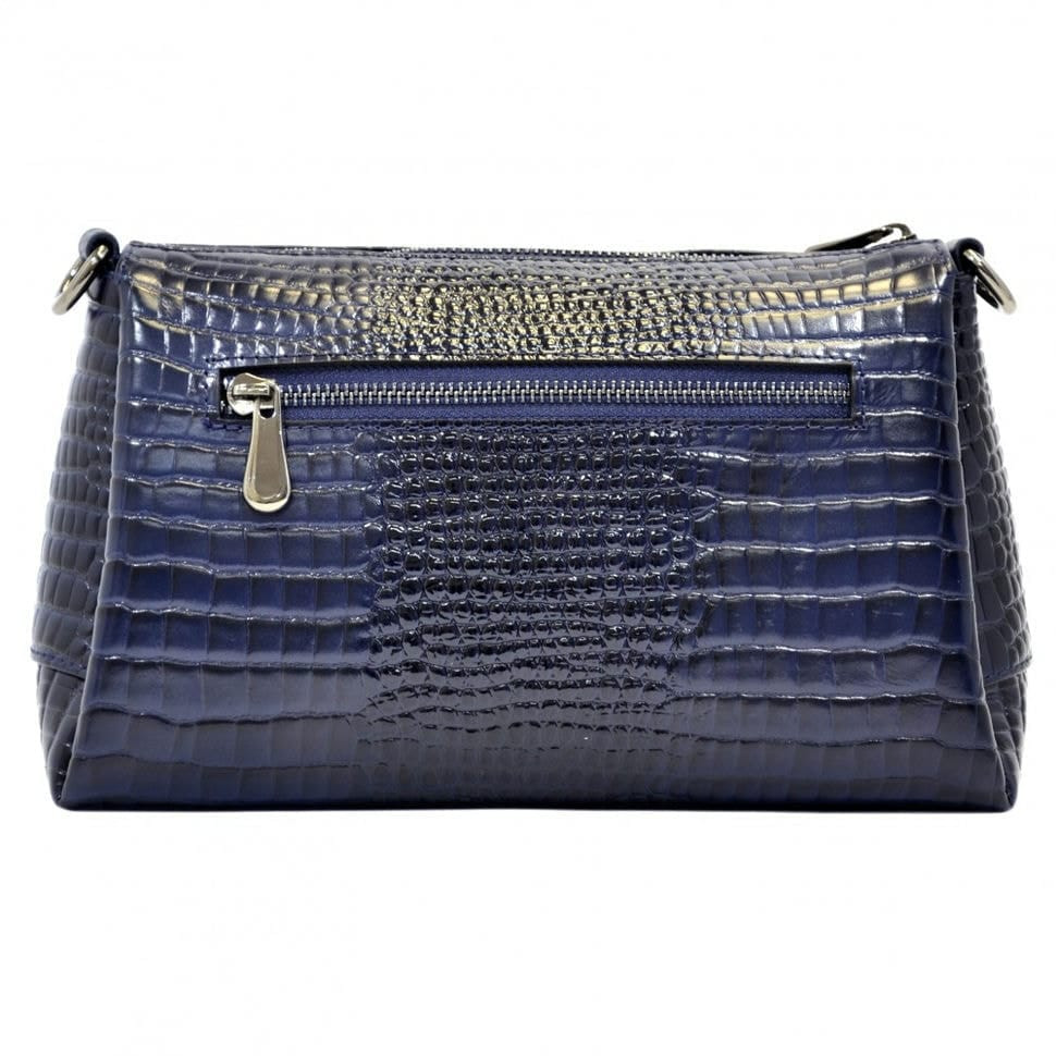 Сумка жіноча шкіряна Desisan 3017-634 синій кроко лак