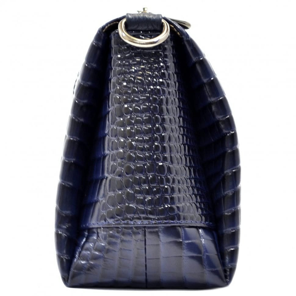 Сумка жіноча шкіряна Desisan 3017-634 синій кроко лак