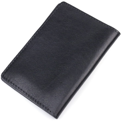 Обкладинка з глянсової шкіри на військовий квиток Карта GRANDE PELLE 16777 Чорна