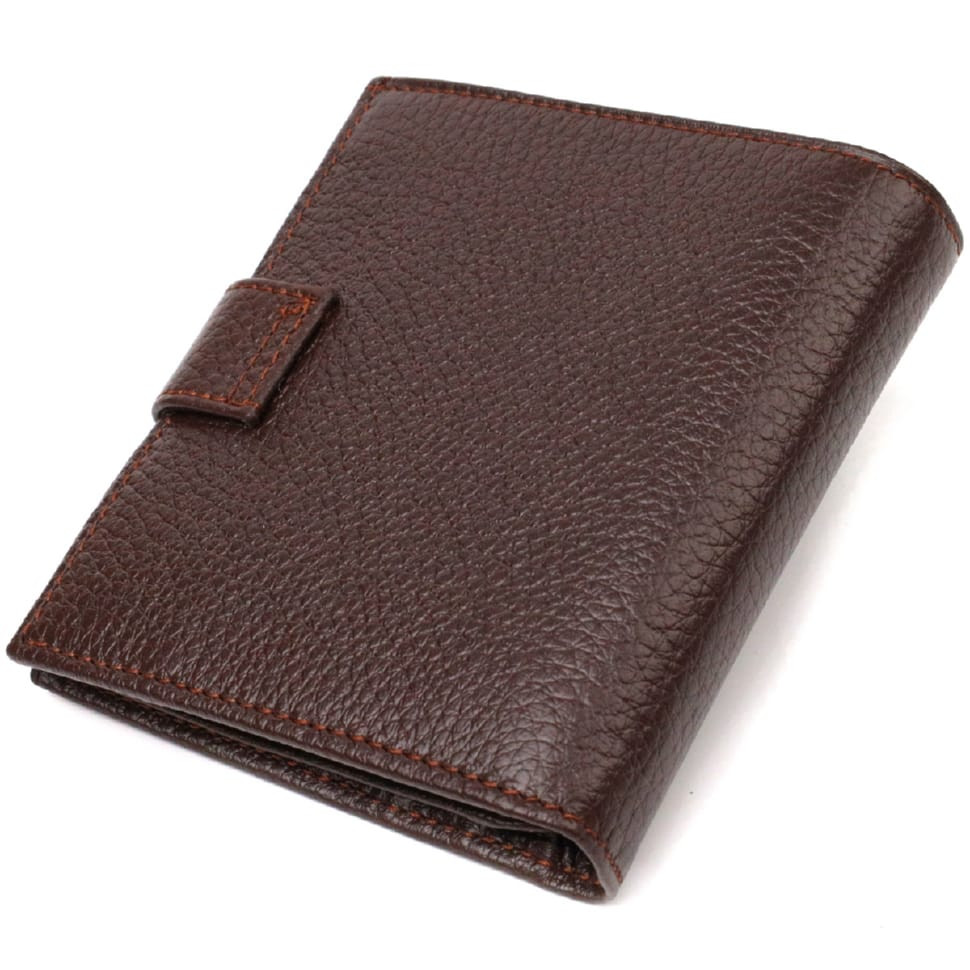 Універсальний чоловічий гаманець із натуральної зернистої шкіри CANPELLINI 21744 Коричневий