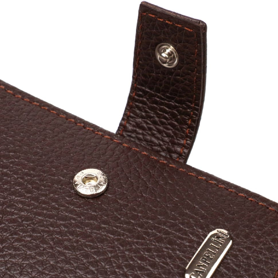 Універсальний чоловічий гаманець із натуральної зернистої шкіри CANPELLINI 21744 Коричневий