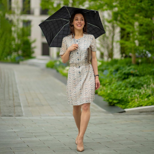 Міні парасолька жіноча Fulton Tiny-2 L501 Golden Check (Золота Клітка)