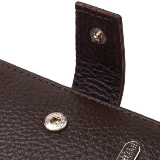 Місткий чоловічий гаманець із натуральної шкіри флотар CANPELLINI 21944 Коричневий