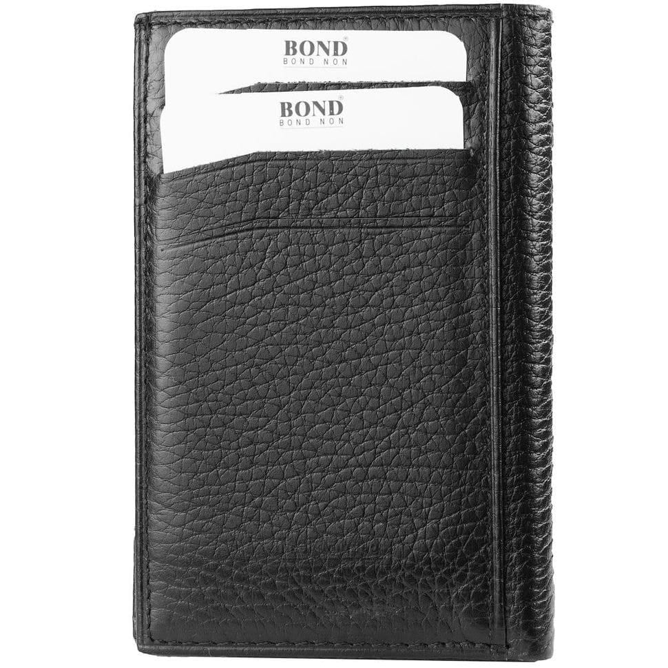 Кредитниця з відділом для купюр шкіряна BOND 532-281 чорний флотар