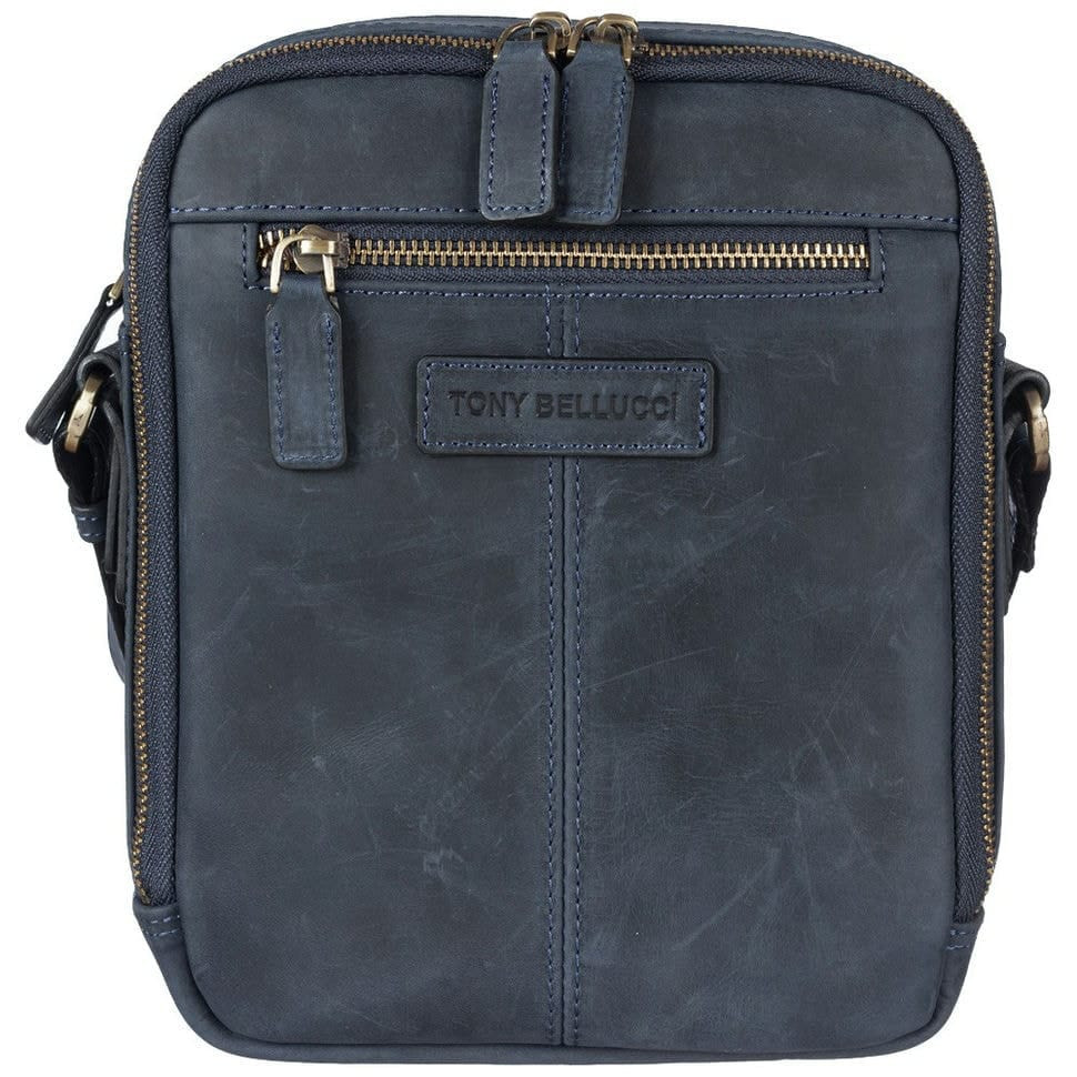 Барсетка м'яка шкіряна Tony Bellucci 5153-03 синій нубук