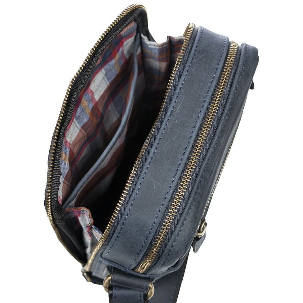 Барсетка м'яка шкіряна Tony Bellucci 5153-03 синій нубук