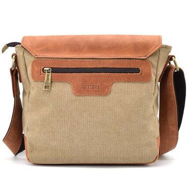 Mens cross-body messenger bag, canvas and leather RBs-1309-4lx TARWA