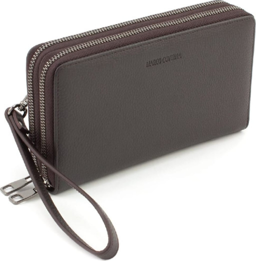 Коричневий шкіряний клатч із двома відділеннями Marco Coverna 5902C/Q