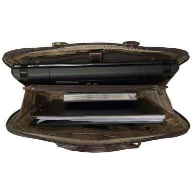 Leather bag Italico 9738-37 moro brown