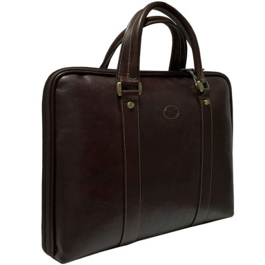 Leather bag Italico 9738-37 moro brown