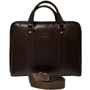 Leather bag Italico 9738-37 moro brown