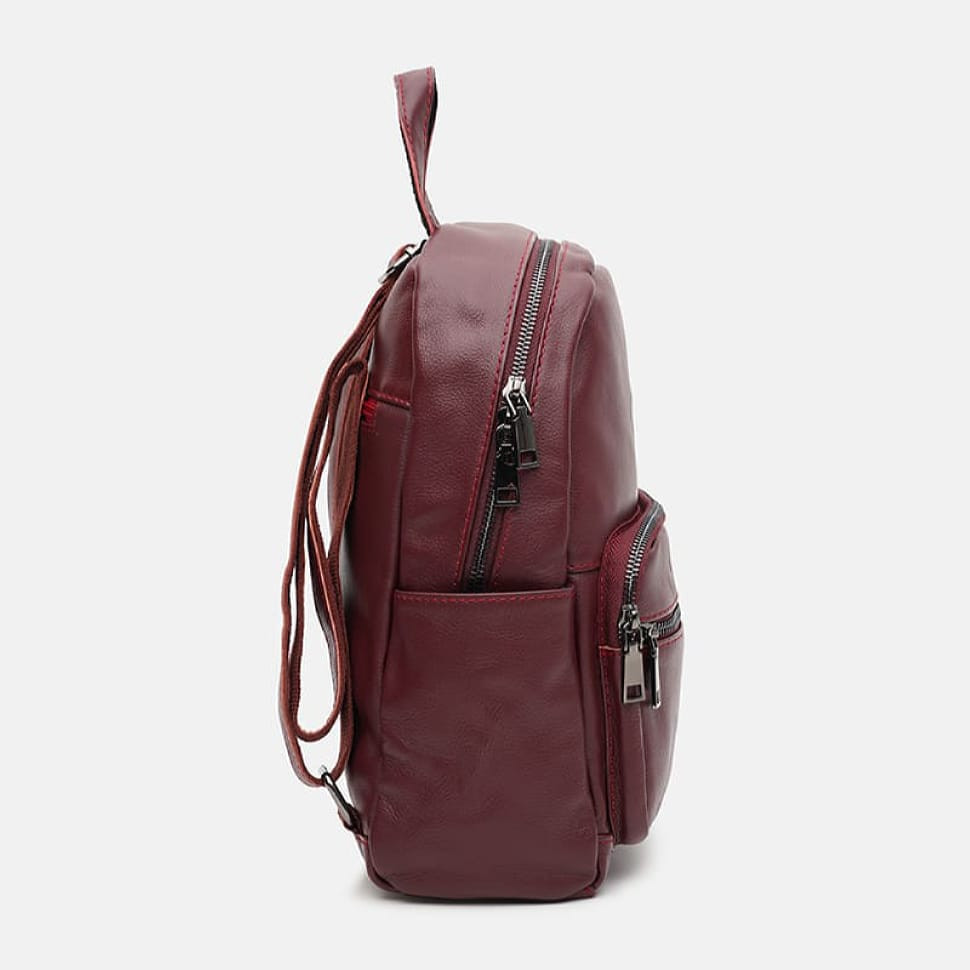 Шкіряний жіночий рюкзак Borsa Leather k110086w-bordo