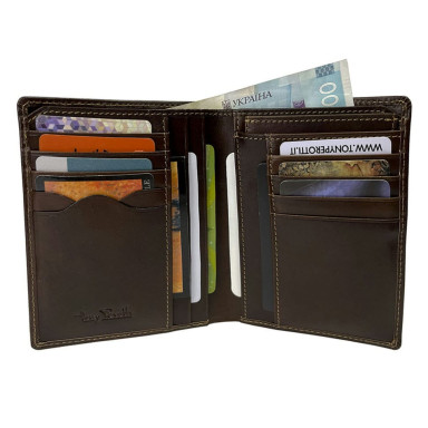 Leather wallet Italico 1153 moro brown