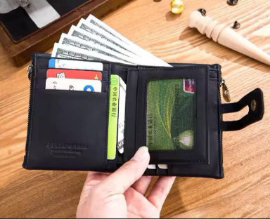 Mens folding wallet with button TB021A Bull
