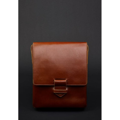 Esquire Men's Leather Messenger Bag Light Brown