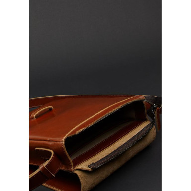 Esquire Men's Leather Messenger Bag Light Brown