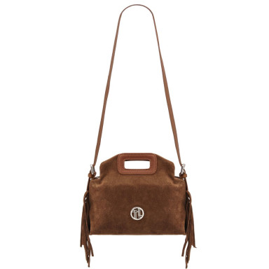 Nomade Suede leather fringe clutch