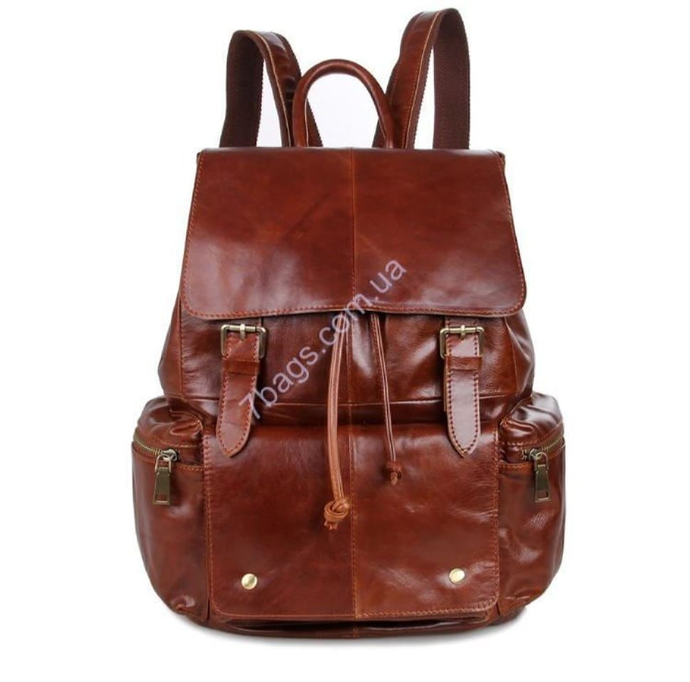 muzhskoj kozhanyj ryukzak s klapanom vintazh unisex 7249b