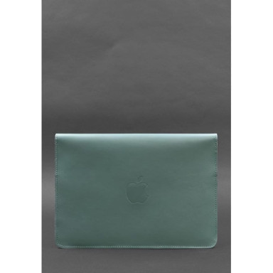 Кожаный чехол-конверт на магнитах для MacBook 14 Бирюзовый