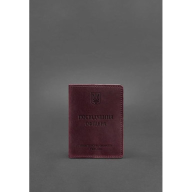 Leather cover for officer ID 9.0 burgundy Crazy Horse