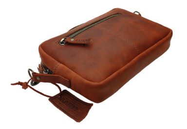 Women's leather small clutch bag SULLIVAN sg48 (25) light brown