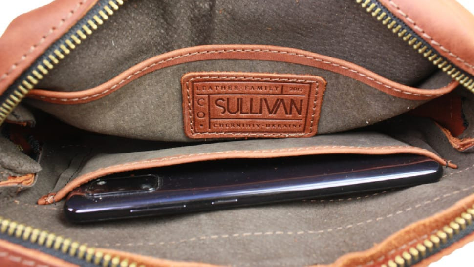 Women's leather small clutch bag SULLIVAN sg48 (25) light brown