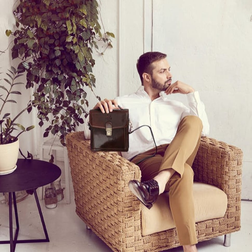 Маленький шкіряний портфель барсетка - Walden - коричневий Time Resistance 5194801