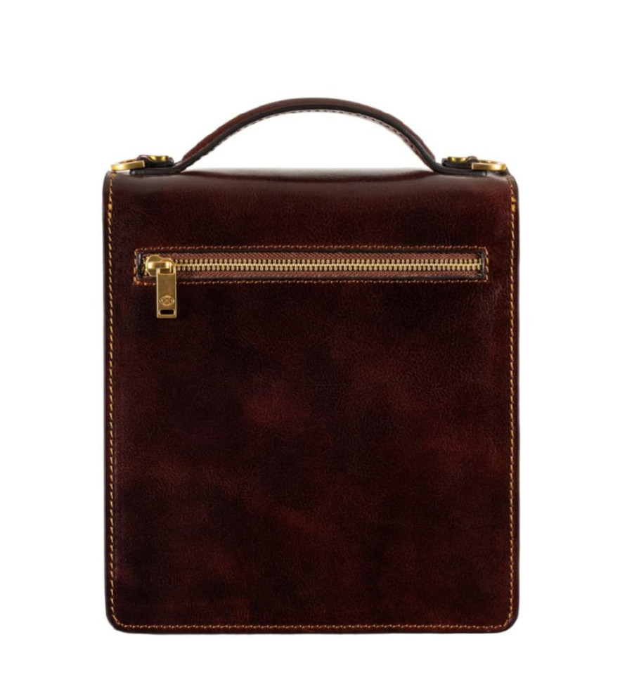 Маленький шкіряний портфель барсетка - Walden - коричневий Time Resistance 5194801