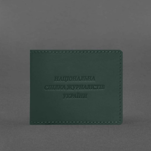 Шкіряна обкладинка для посвідчення журналіста зелена Crazy Horse