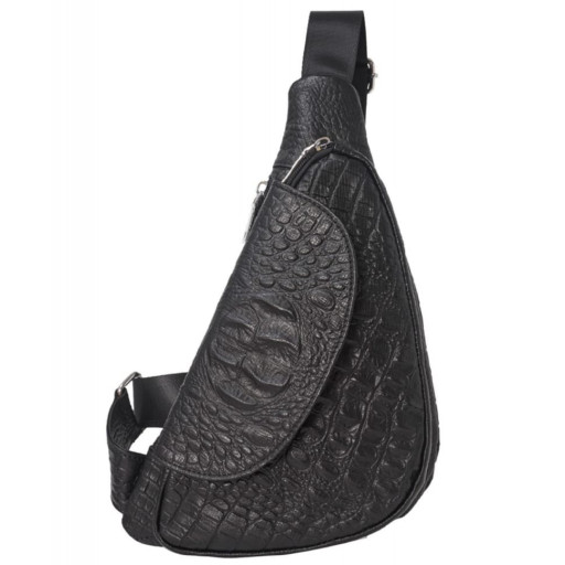 Шкіряний рюкзак через плече BUFFALO BAGS M698A чорний кроко