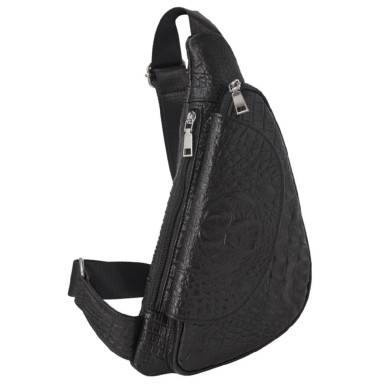 Кожаный рюкзак через плечо BUFFALO BAGS M698A черный кроко