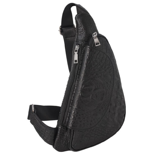 Шкіряний рюкзак через плече BUFFALO BAGS M698A чорний кроко