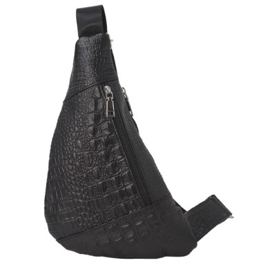 Кожаный рюкзак через плечо BUFFALO BAGS M698A черный кроко