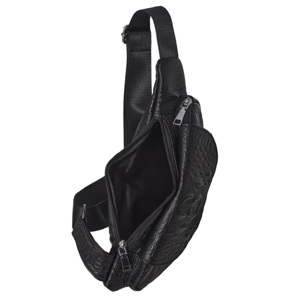 Шкіряний рюкзак через плече BUFFALO BAGS M698A чорний кроко