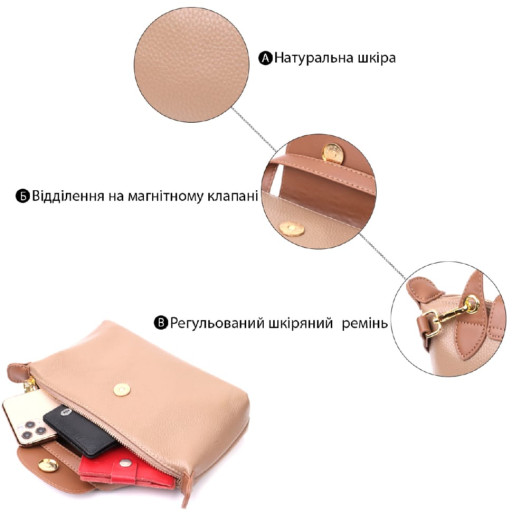 Жіноча шкіряна сумка Vintage 20488 Чорний