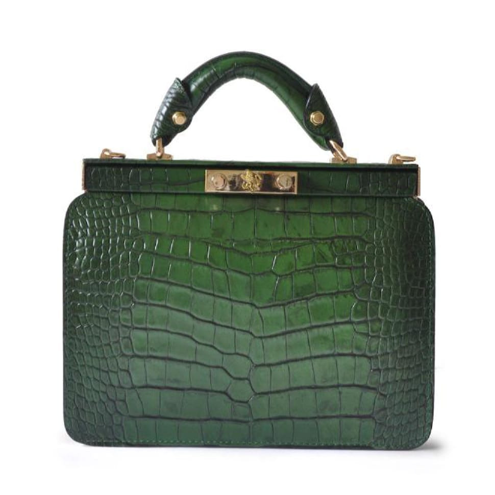 Pratesi KVE153 - Vittoria Colonna King Woman Bag in real leather King Emerald