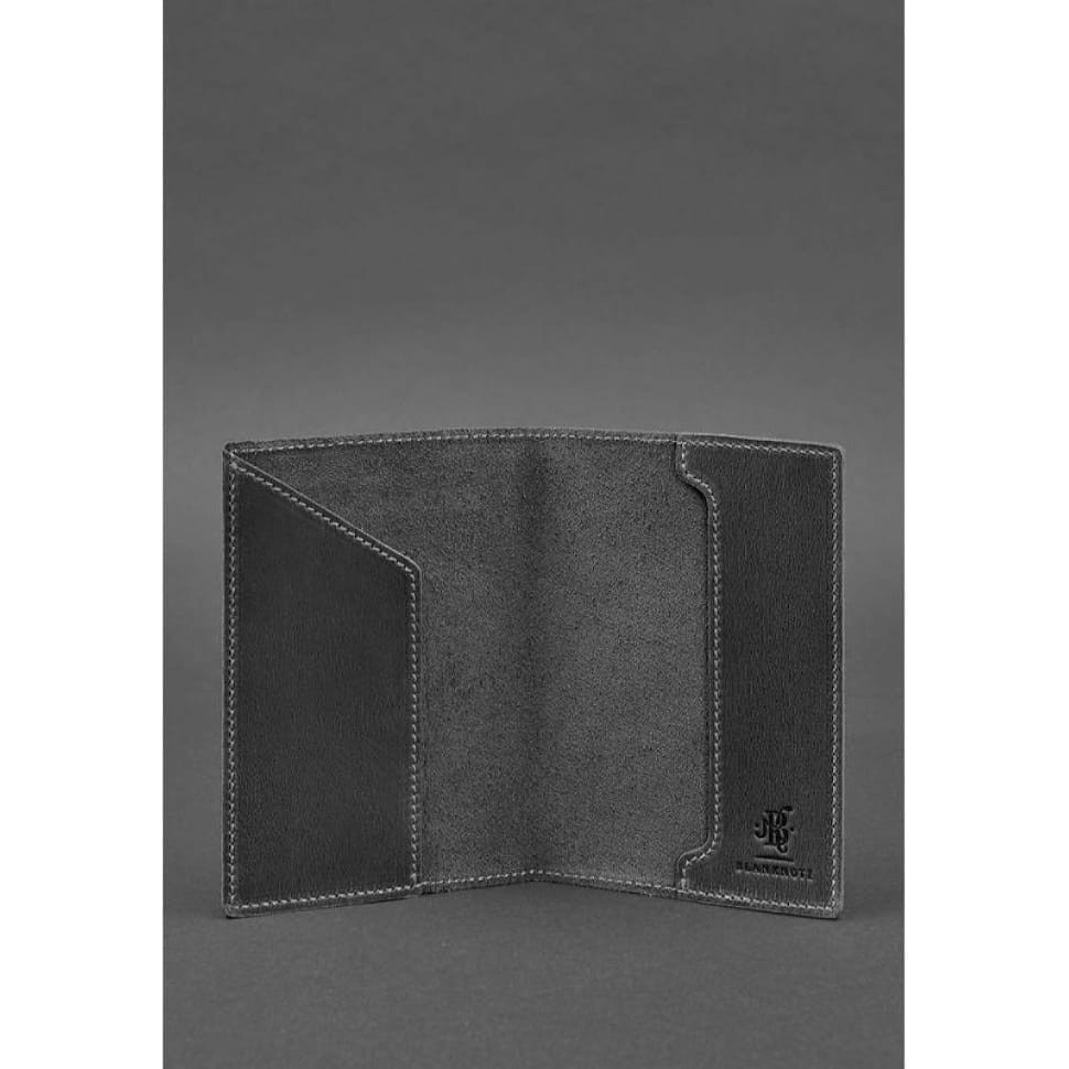 Кожаная обложка для военного билета 7.0 черная Crazy Horse