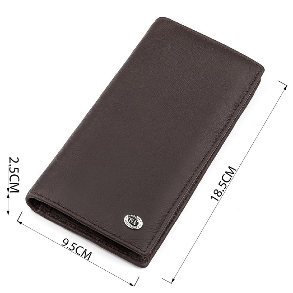 Мужской купюрник ST Leather 18368 (ST148) функциональный Коричневый