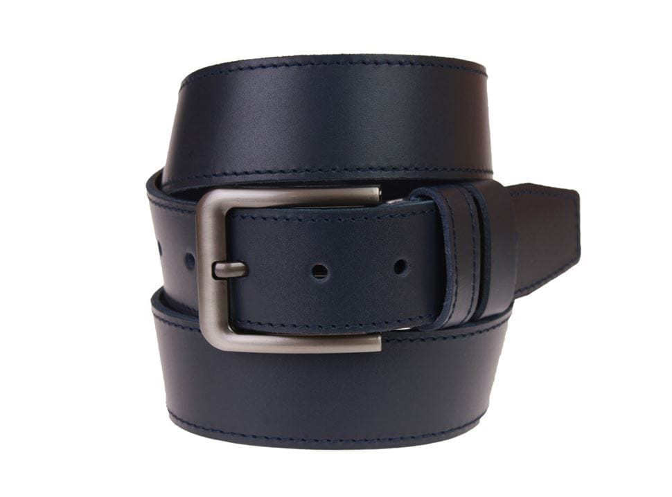 Men's leather belt denim one line SULLIVAN 112-76 (7.5) 115-150 cm blue