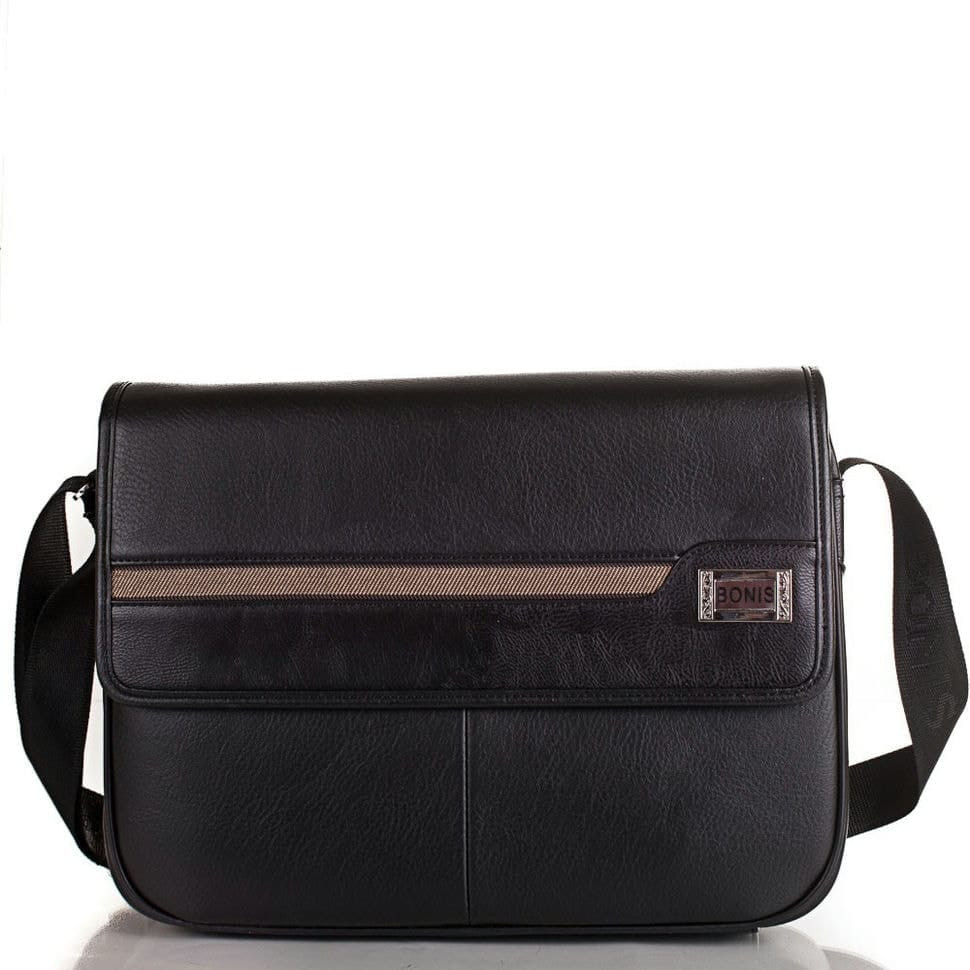 Сумка А 4 м'яка зі шкірозамінника ТМ Bonis 8101-1 чорна