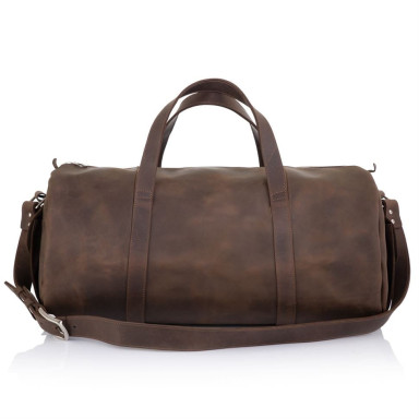 Travel bag 760120, chocolate color from the Italian brand Grande Pelle