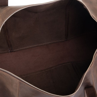 Travel bag 760120, chocolate color from the Italian brand Grande Pelle