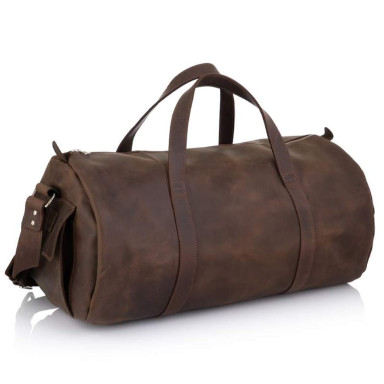 Travel bag 760120, chocolate color from the Italian brand Grande Pelle